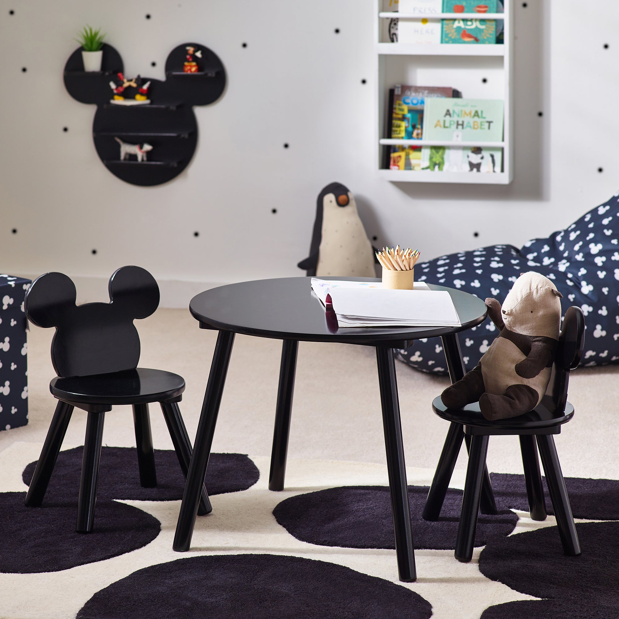 Mickey Mouse Black Table and Chair Set