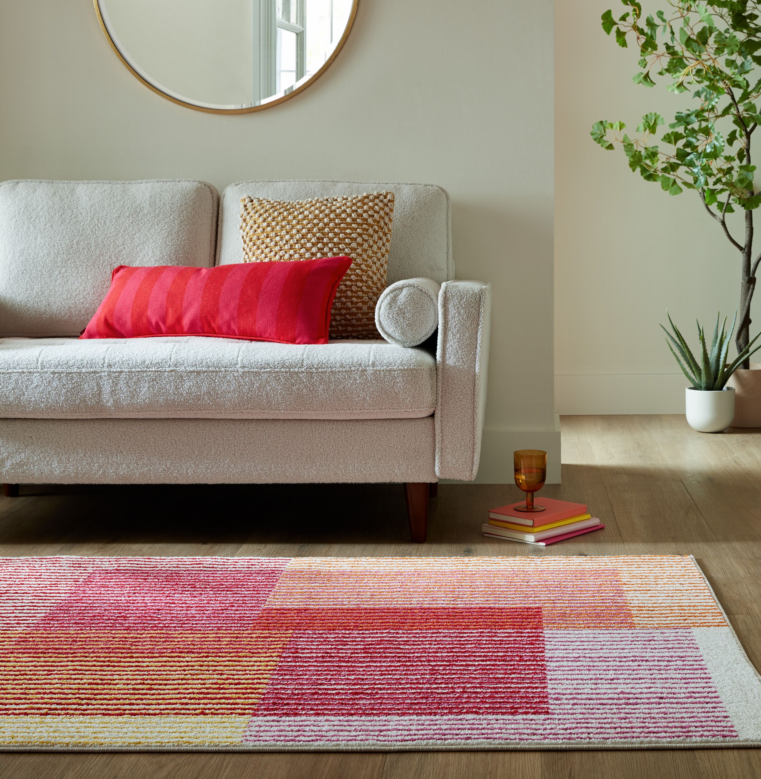 Illusion Abstract Stripe Rug Multicoloured