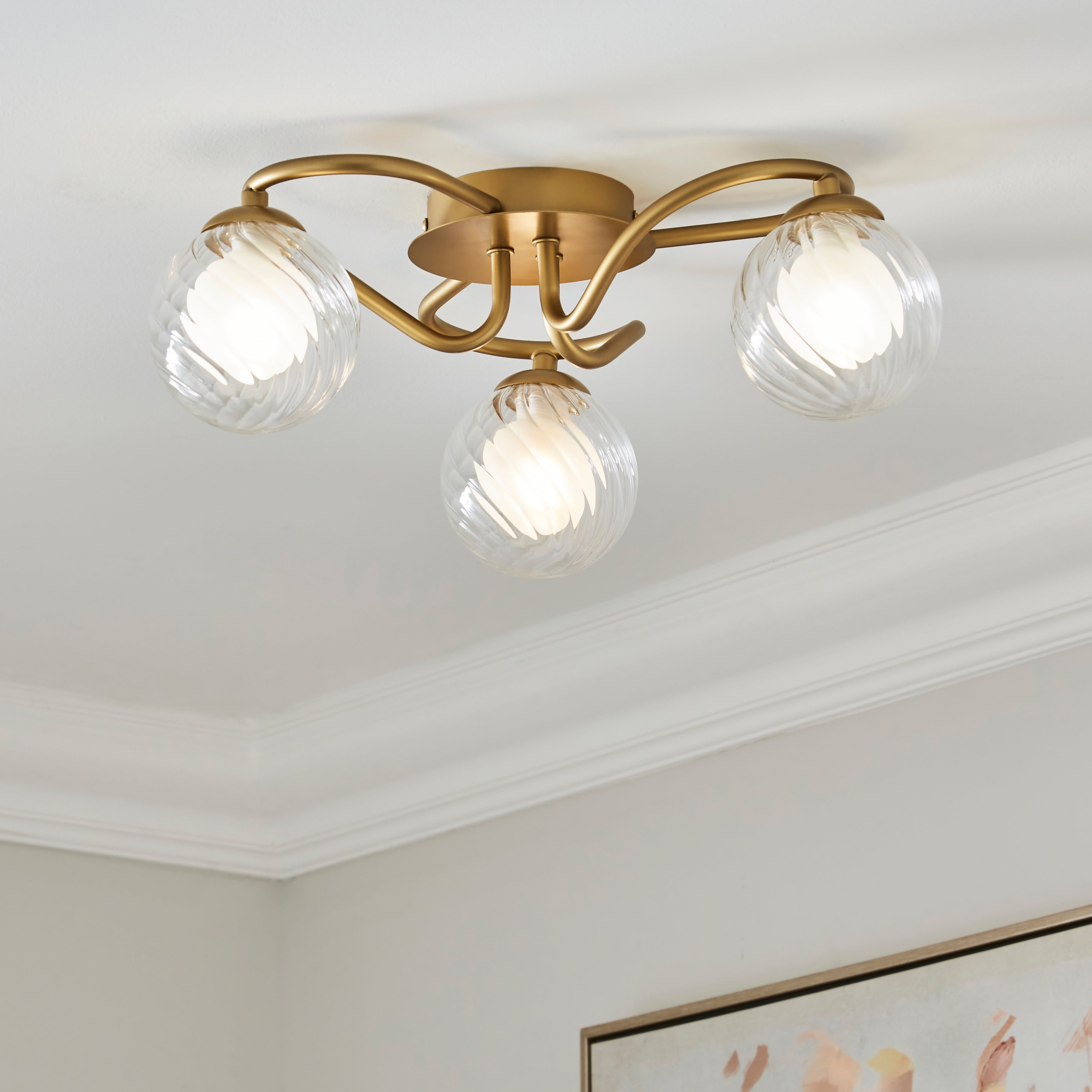 Selana Semi Flush Ceiling Light Gold