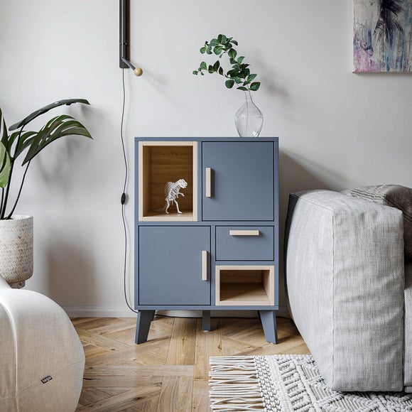 Cobalt Small Cabinet Oak Dunelm