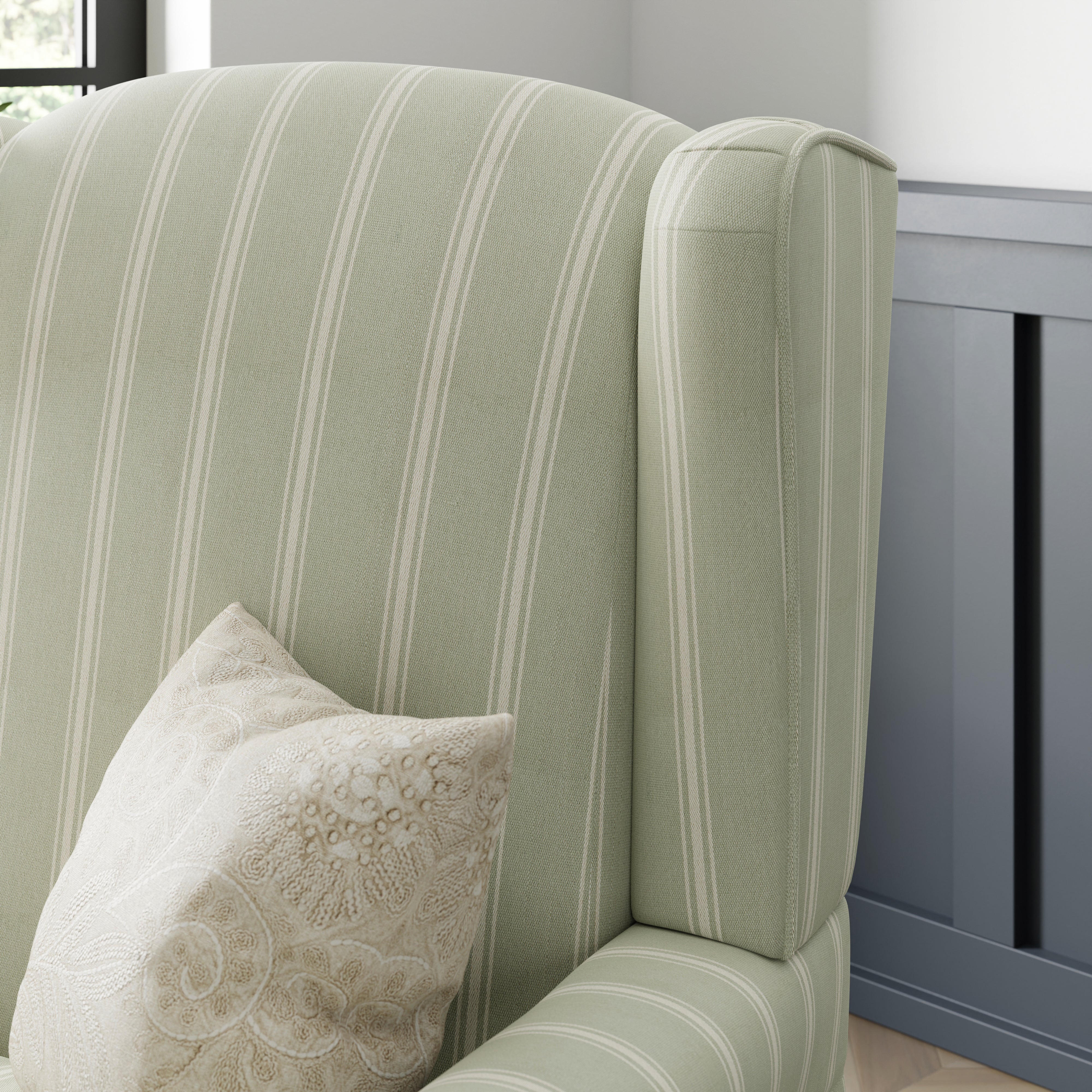 Oswald Folkstone Stripe Grande Armchair | Dunelm