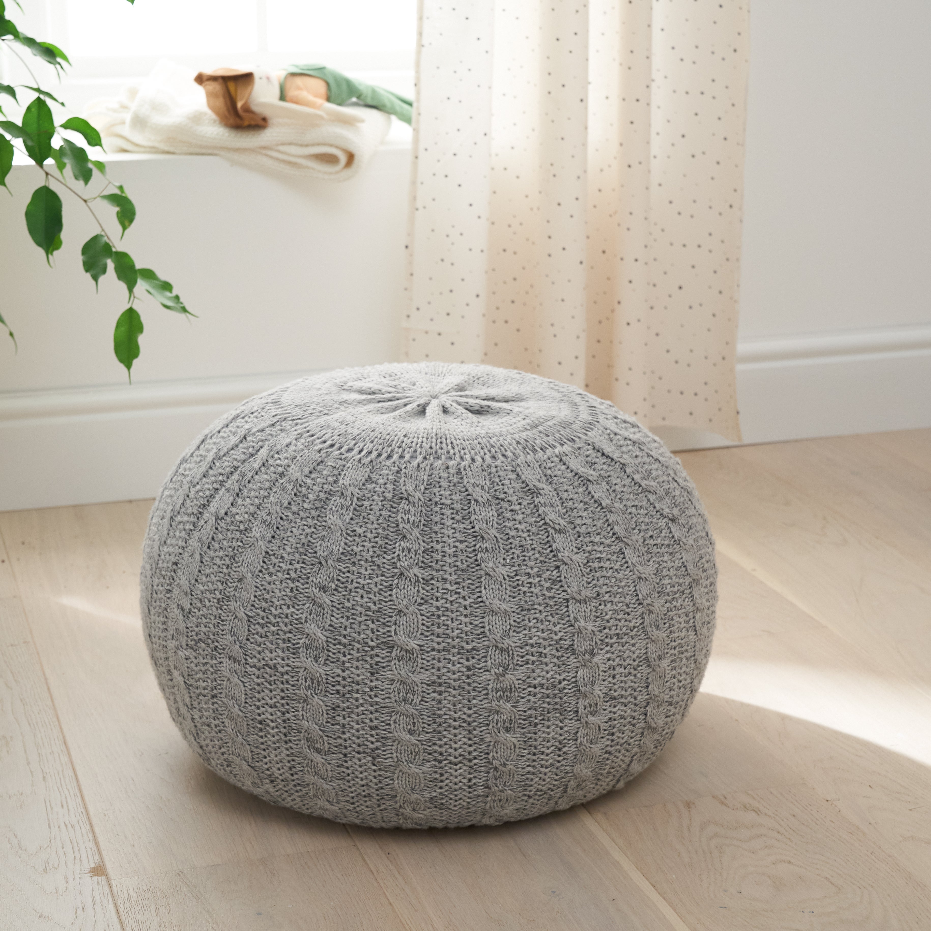 Tutti Bambini Knitted Pouffe Pebble