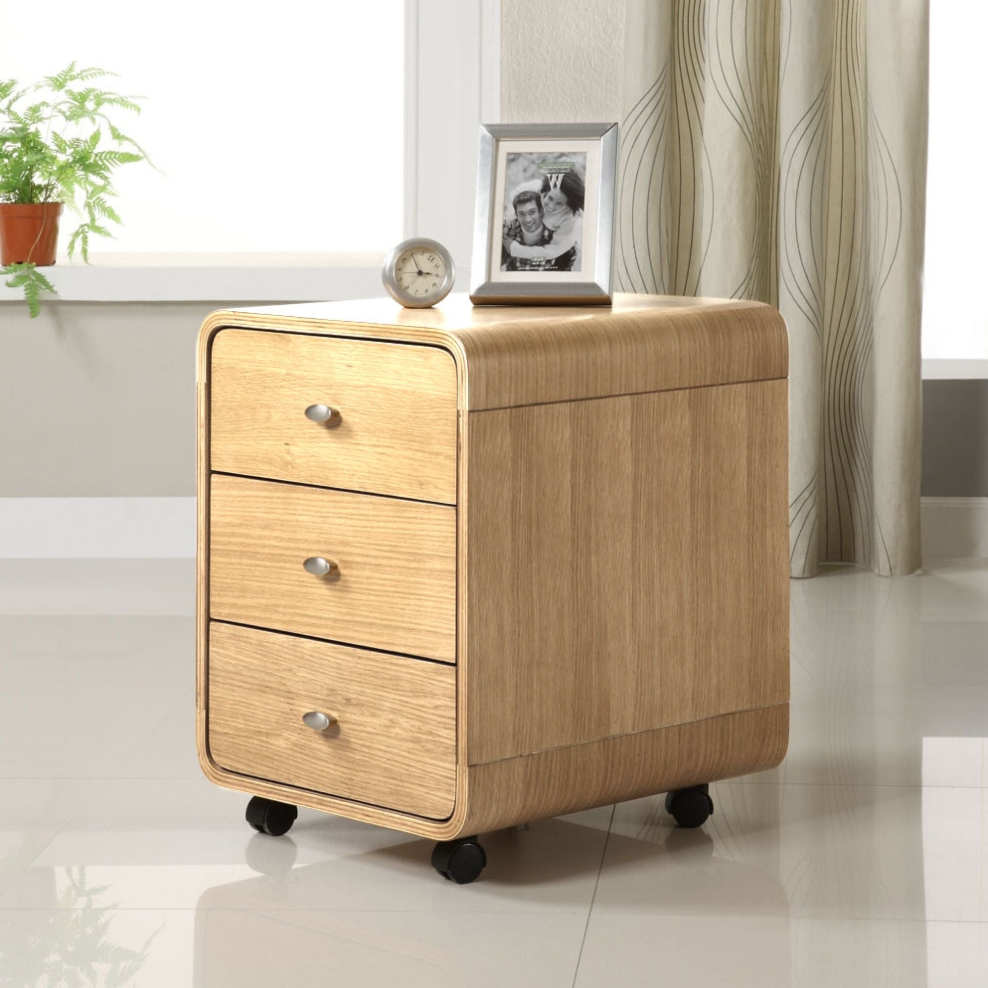 Helsinki 3 Drawer Filing Cabinet Oak