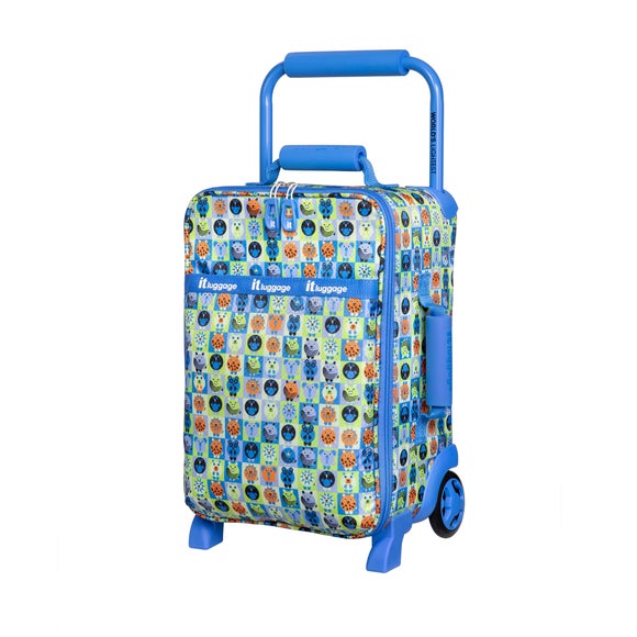 IT Luggage Curiosity Soft Shell Kiddies Minimals Blue Suitcase Dunelm