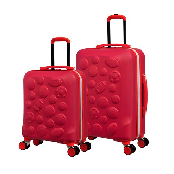 IT Luggage Half Time Hard Shell Kiddies 2 Piece Poppy Red Suitcase Set