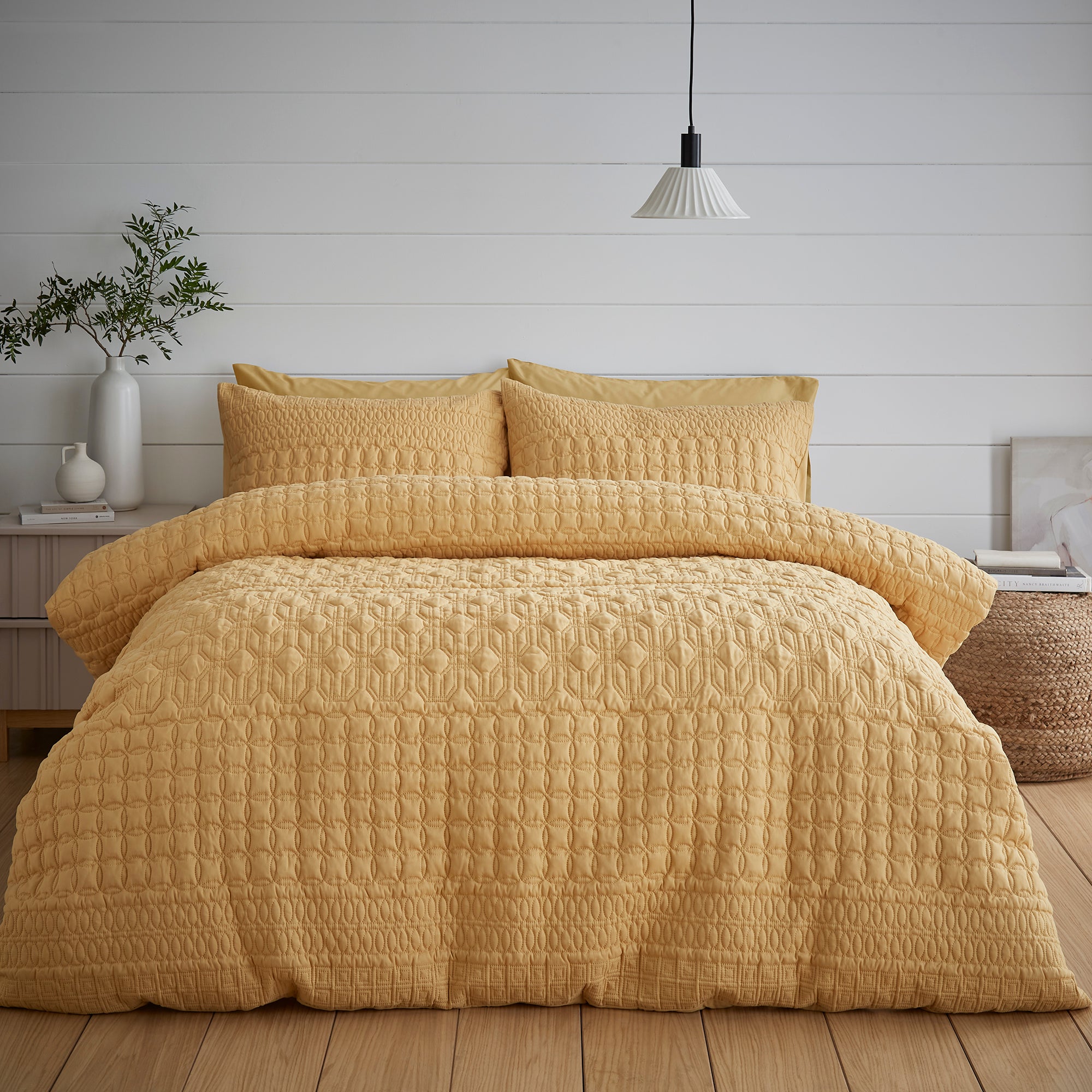 Billie Duvet Cover And Pillowcase Set Ochre