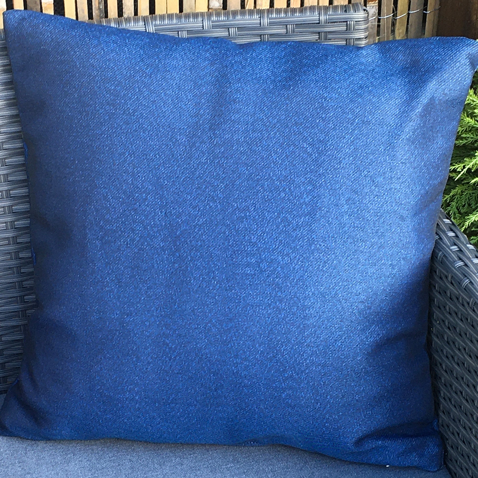 Set Of 2 Plain Scatter Outdoor Cushions Blue