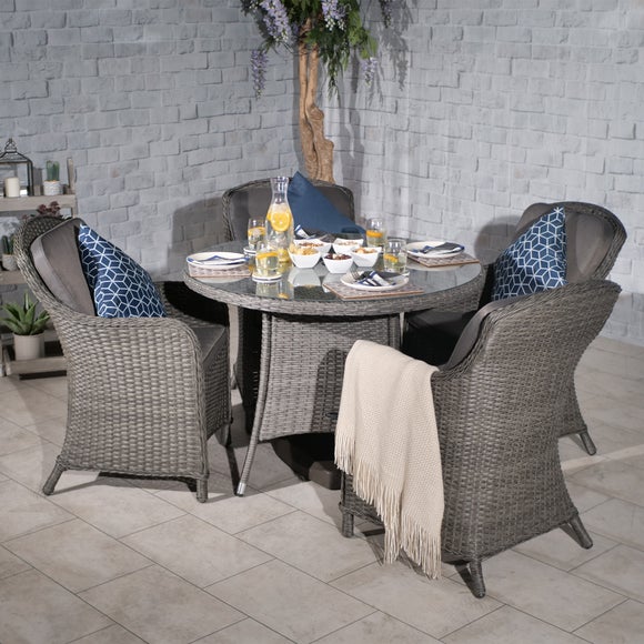 Paris 4 Seater Round Dining Set With 4 Imperial Chairs