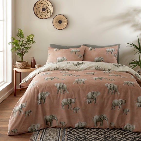 Fusion Ella Elephant Reversible Duvet Cover And Pillowcase Set