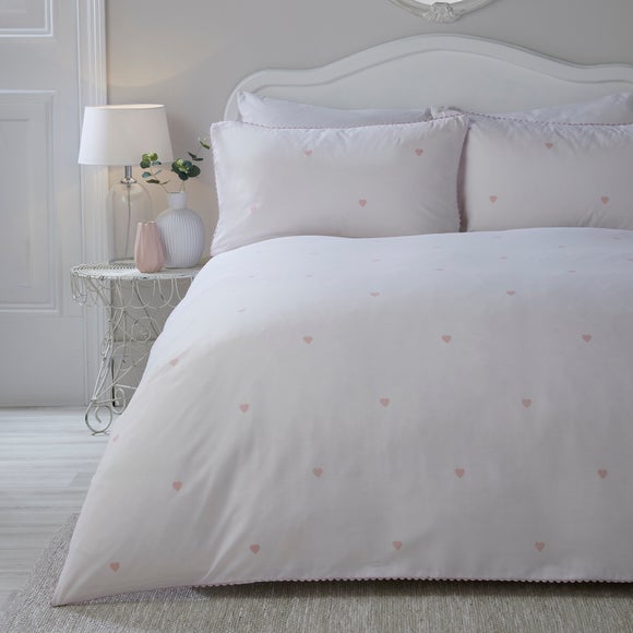 Serene Decoartive Heart Duvet Cover And Pillowcase Set