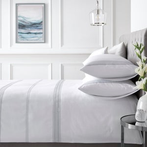 Appletree Boutique Embroidered Band 200 Thread Count 100 Cotton Duvet Cover & Pillowcase Set