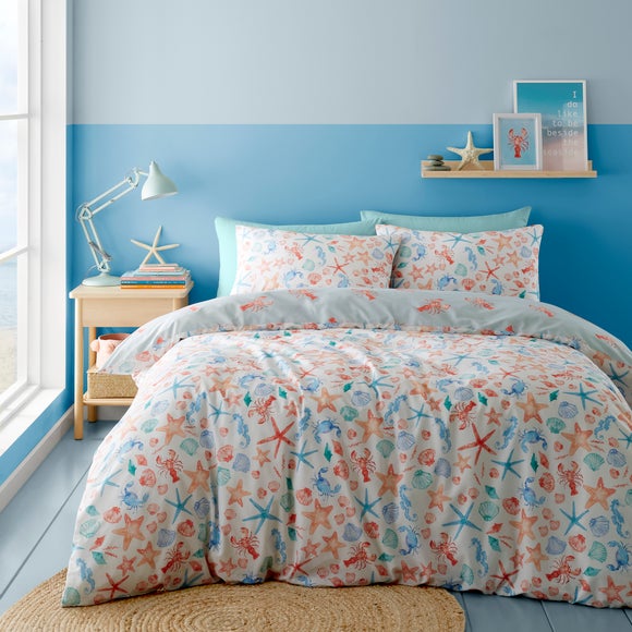 Fusion Coastal Bay Reversible Duvet Cover And Pillowcase Set