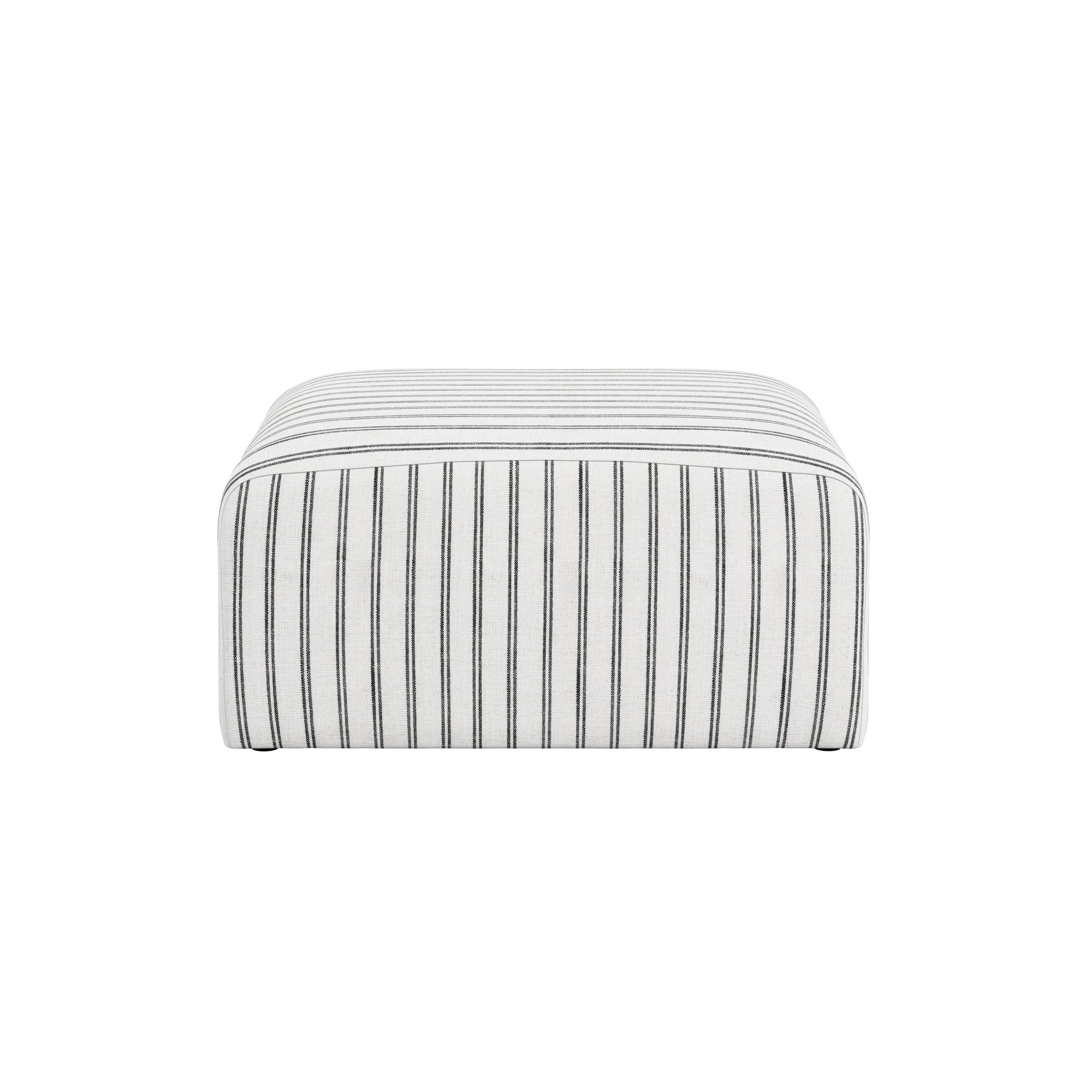 Ryder Chalk Stripe Pouffe White