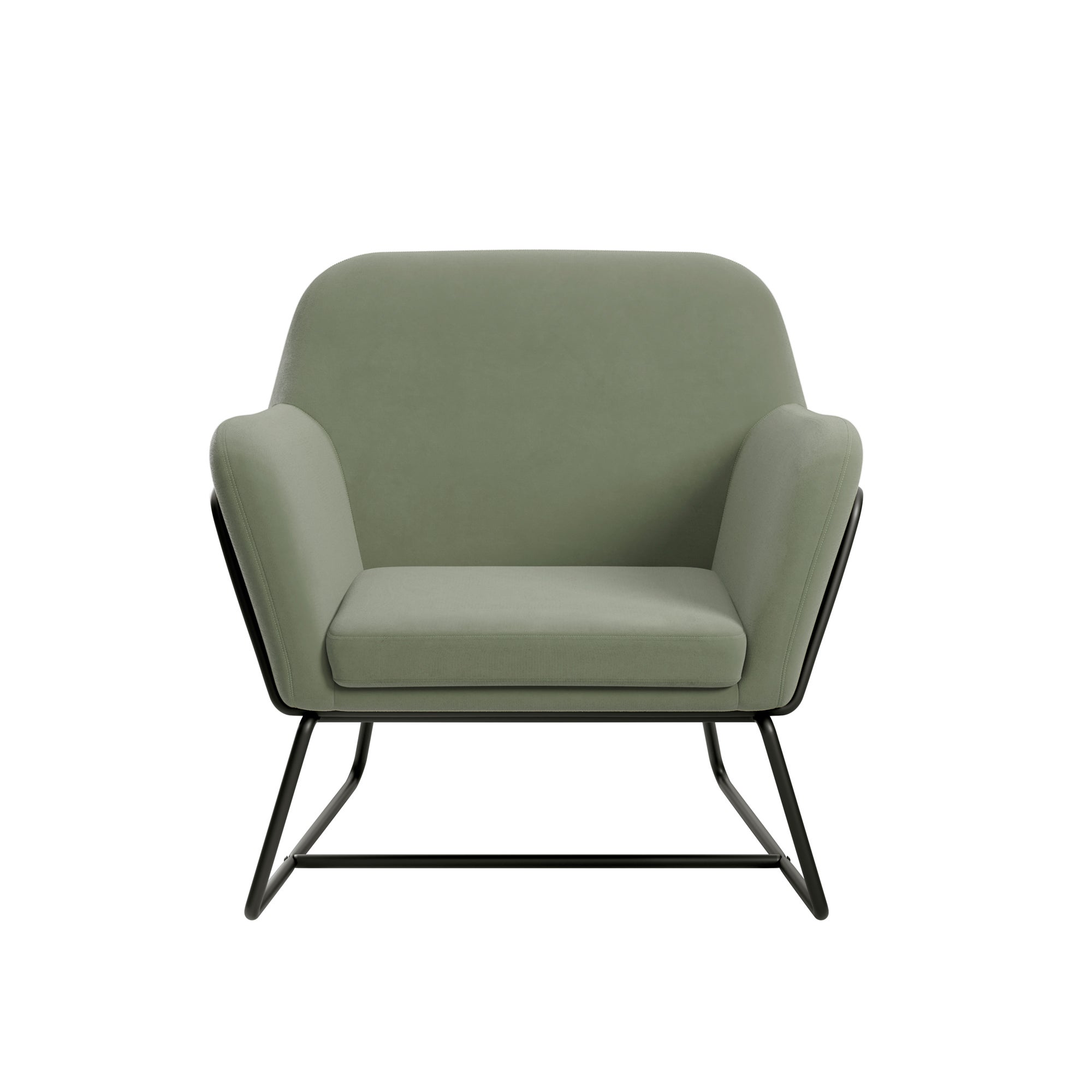 Charles Velvet Armchair Sage Green