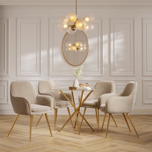 Casa 4 Seater Glass Top Dining Table