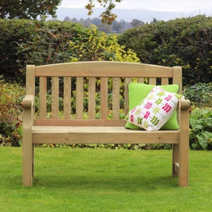 Emily 2 Seater Wooden Bench With Seat Pad