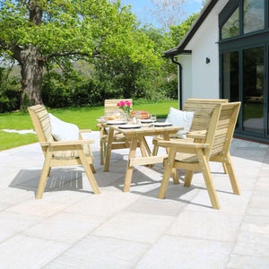 Freya 6 Seater Wooden Rectangle Garden Dining Set