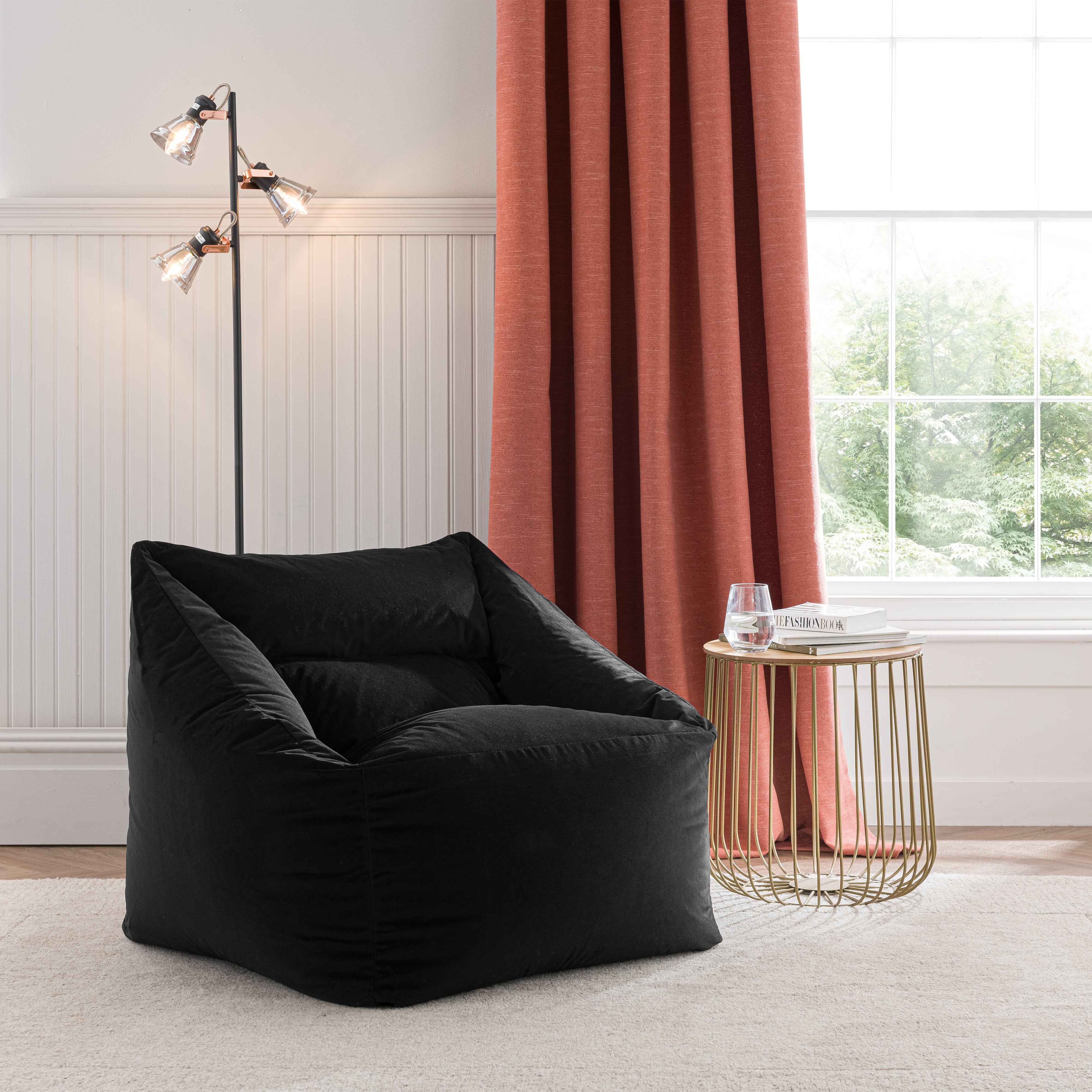 Eliza Square Beanbag Chair Black