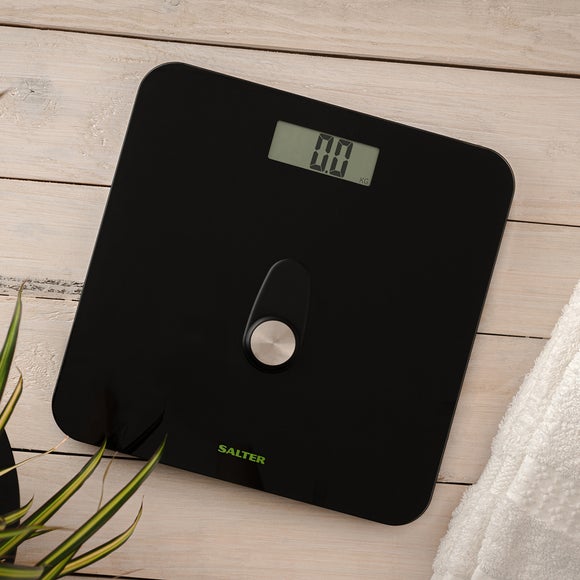 Salter Black Eco Power Bathroom Scale Dunelm