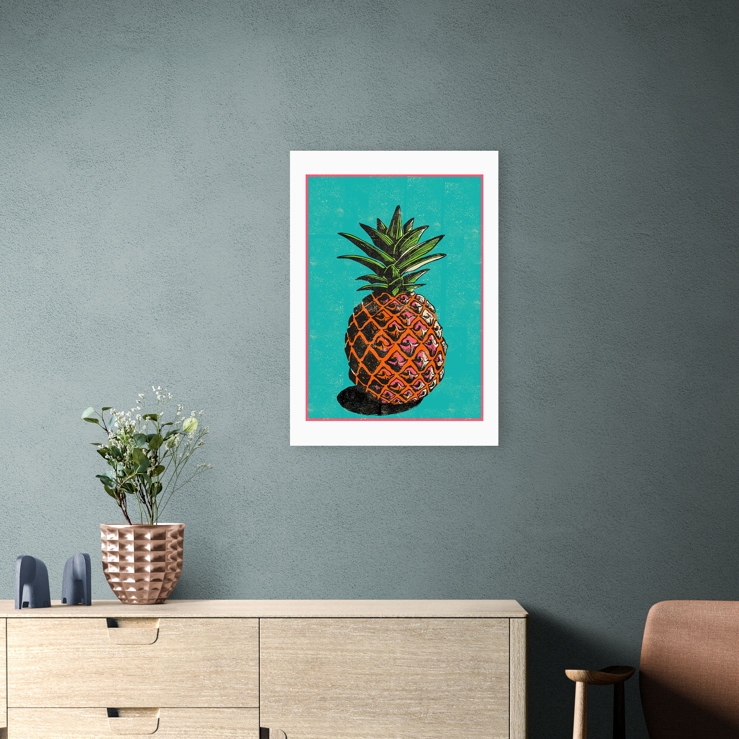 East End Prints Pineapple Print by Rocket 68 Print by Jil White