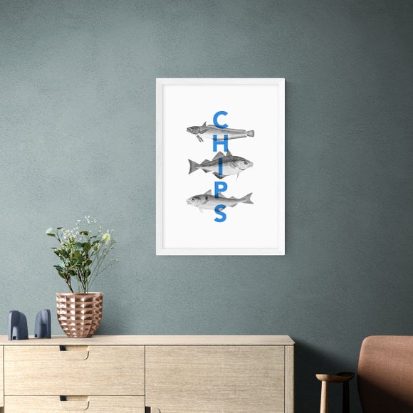 East End Prints Fish and Chips Print by Rocket Jack