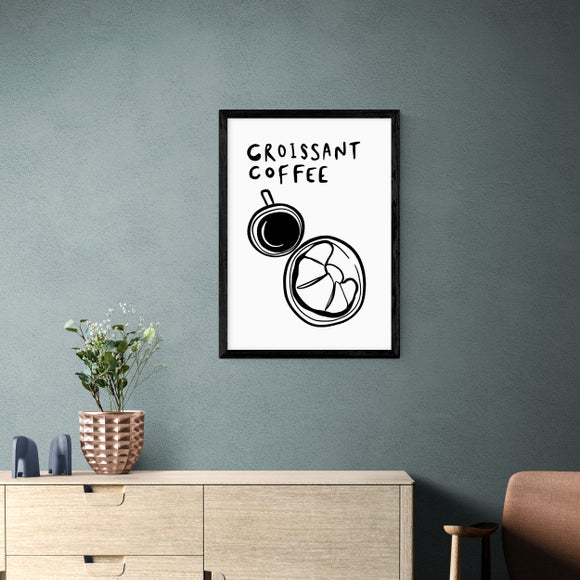 East End Prints Croissant Coffee Print by SimplyExtraJordanary