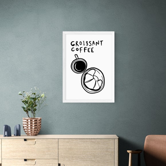 East End Prints Croissant Coffee Print by SimplyExtraJordanary