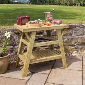 Bbq Wooden Outdoor Side Table