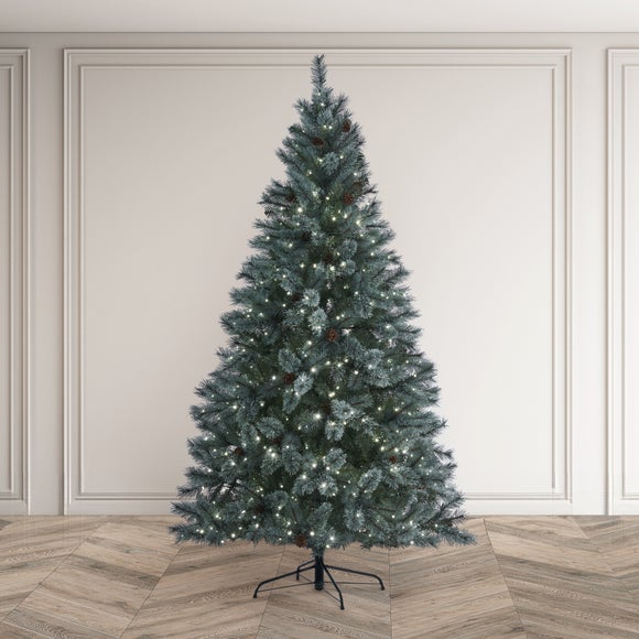 Click to view product details and reviews for 75ft Pre Lit Colour Switch Heartwood Blue Christmas Tree.