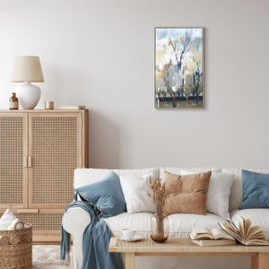 Cedar & Sage Silver Birch Blues By A Lera Framed Canvas