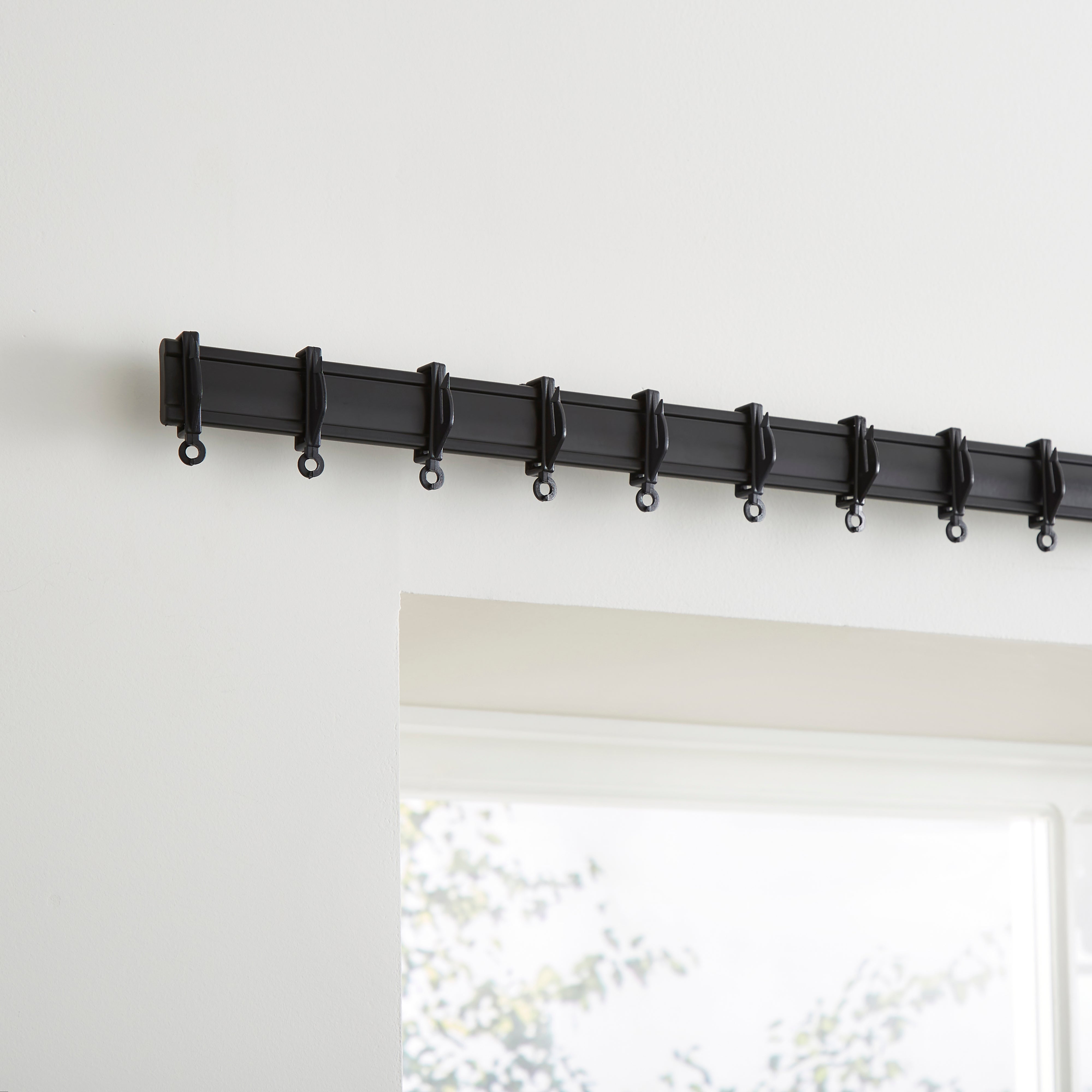 Metal Curtain Track Matt Black