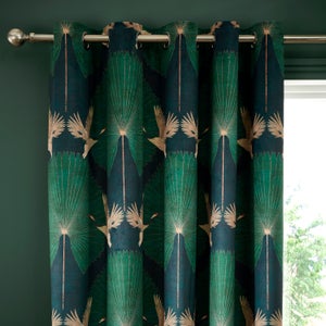Luxe Crane Velour Blackout Thermal Eyelet Curtains