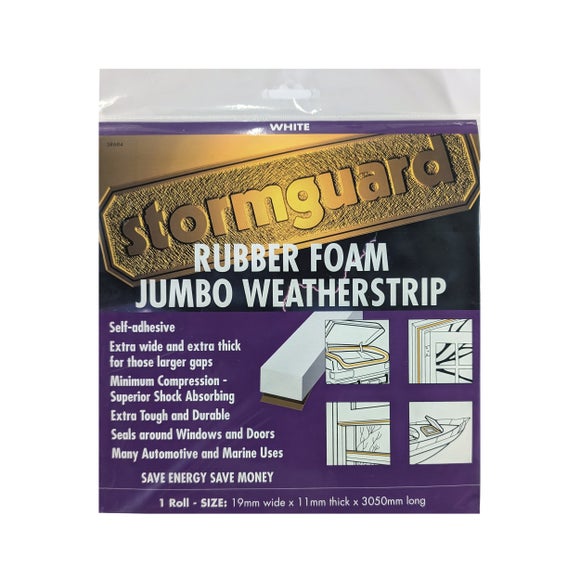 Stormguard Jumbo Rubber Foam Weather Strip