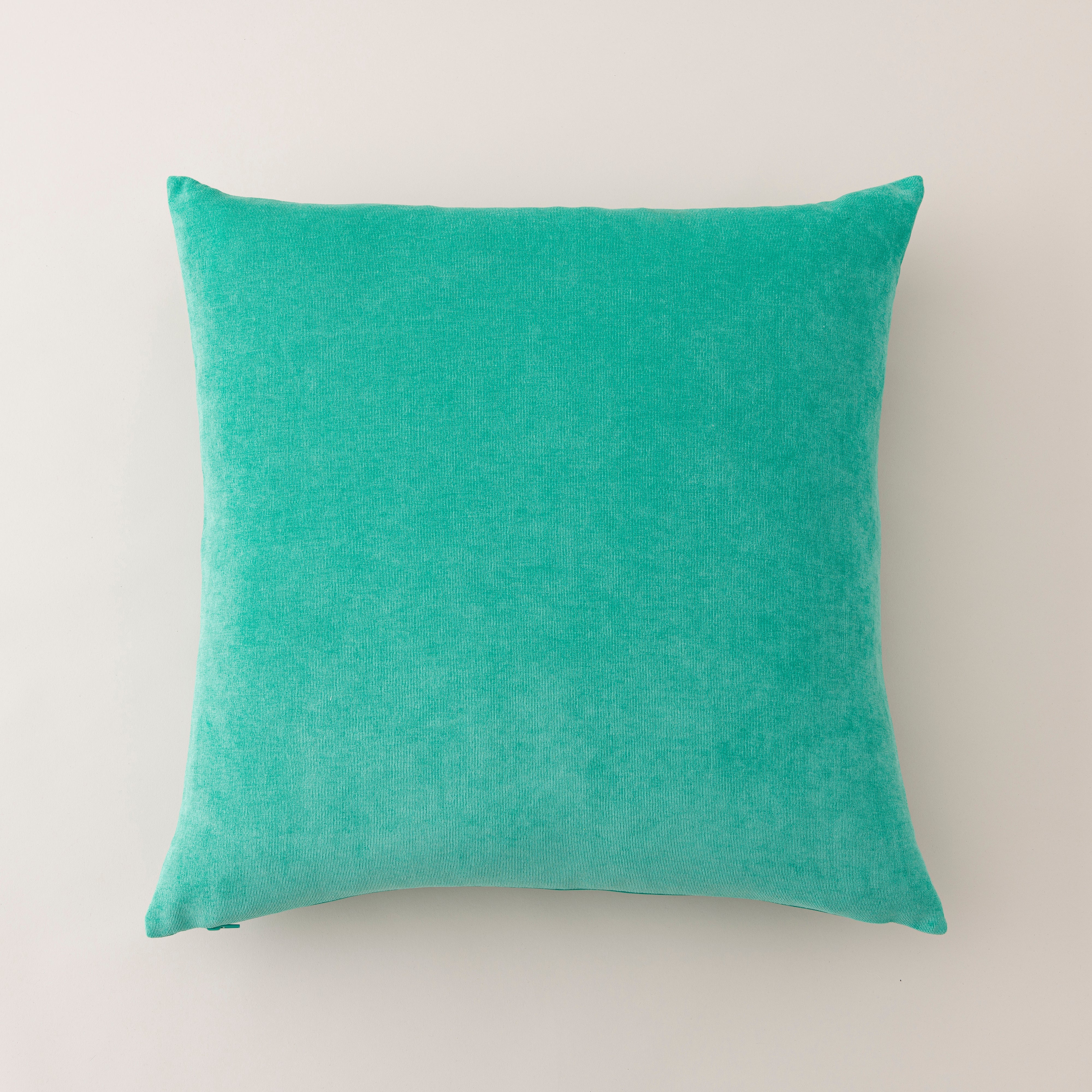 Velour Feather Cushion Aqua Blue