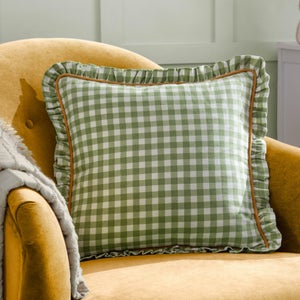 Furn. Maude Gingham Cotton Square Cushion