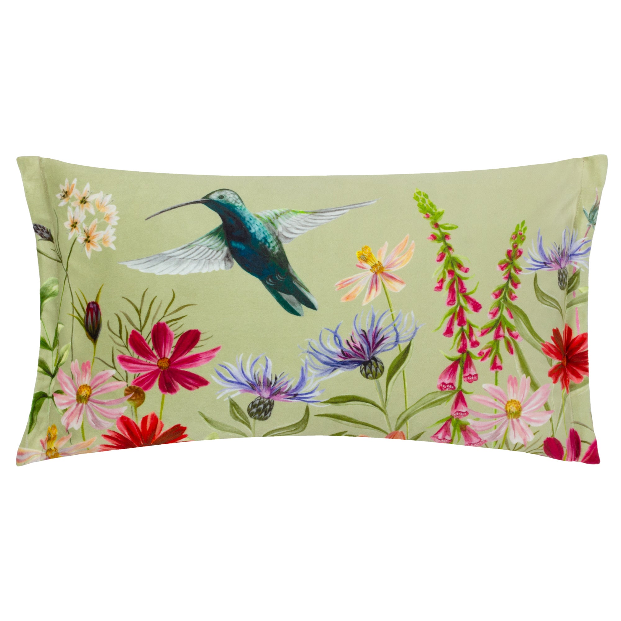 Wylder Nectar Garden Hummingbird Rectangle Cushion Multicoloured