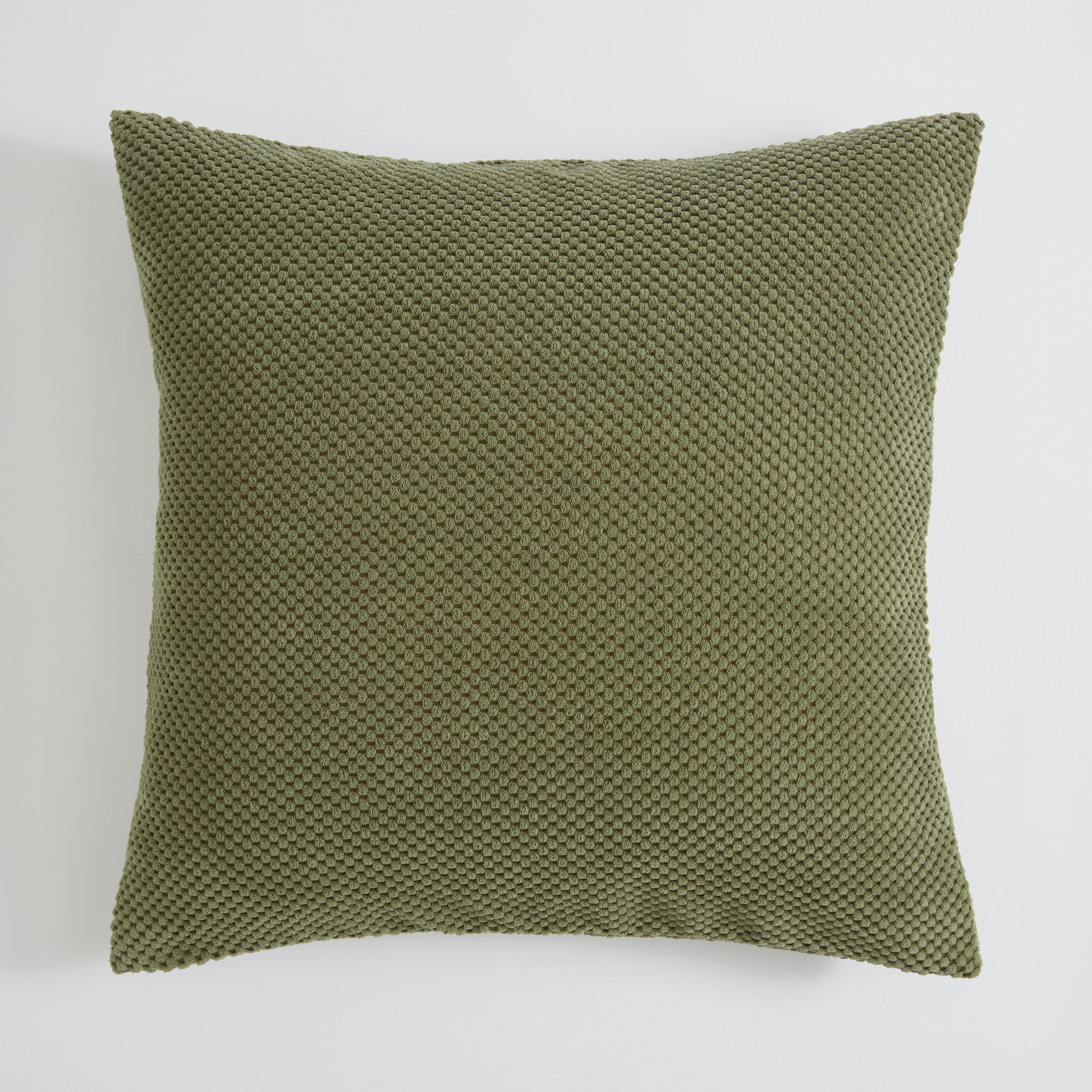 Chenille Spot Cushion Olive Green