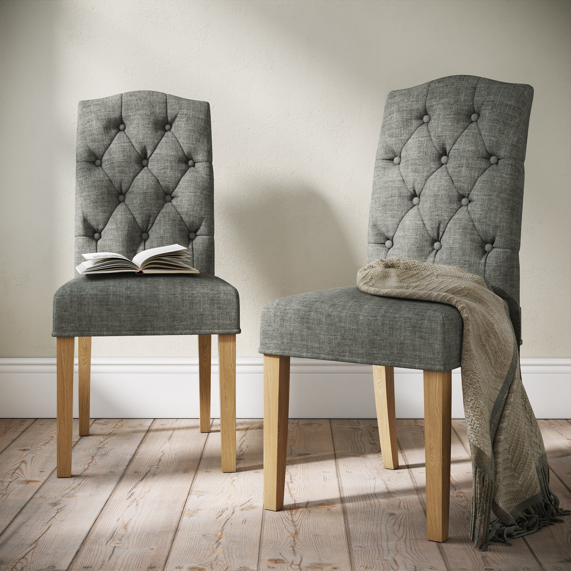 Normandy Chelsea Dining Chair Fabric Grey