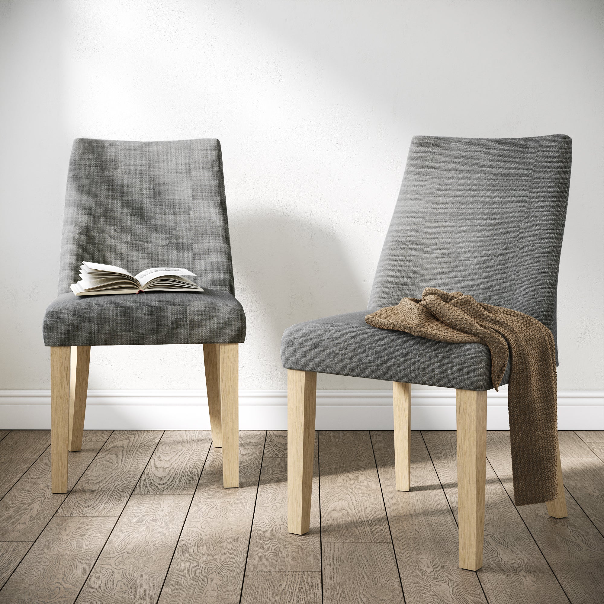 Cara Dining Chair Luna Fabric Charcoal