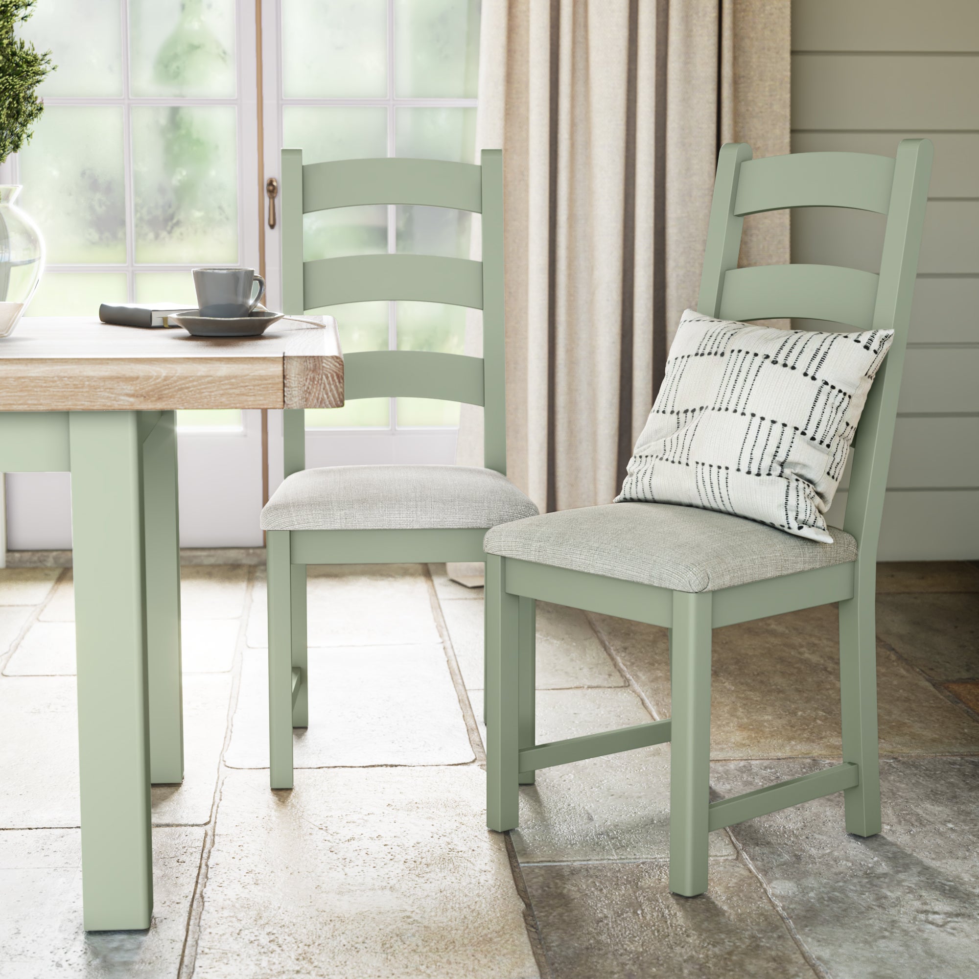 Salcombe Ladder Dining Chair Pine Green