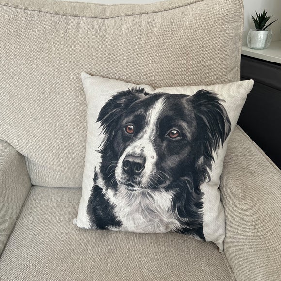 Click to view product details and reviews for Christine Varley Border Collie Square Cushion.
