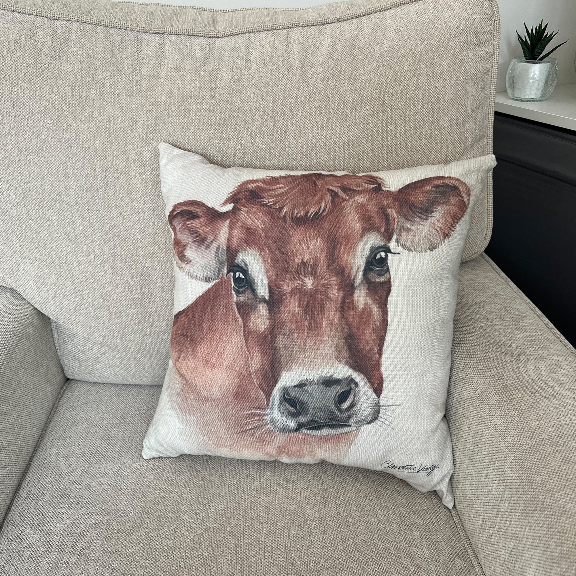 Christine Varley Jersey Cow Square Cushion