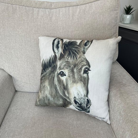 Click to view product details and reviews for Christine Varley Donkey Square Cushion.