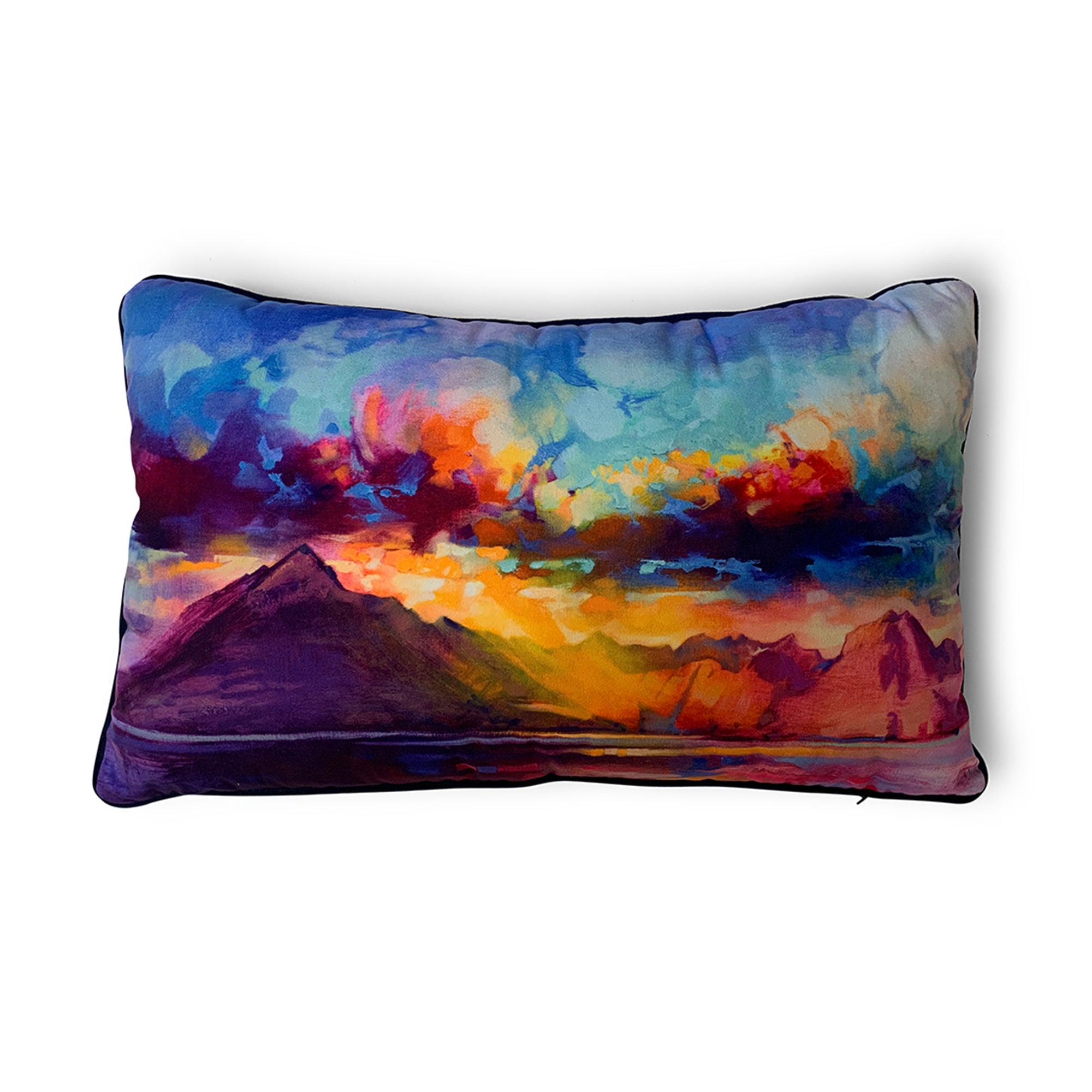 Scott Naismith Cuillins Ridge Velvet Rectangle Cushion Multicoloured
