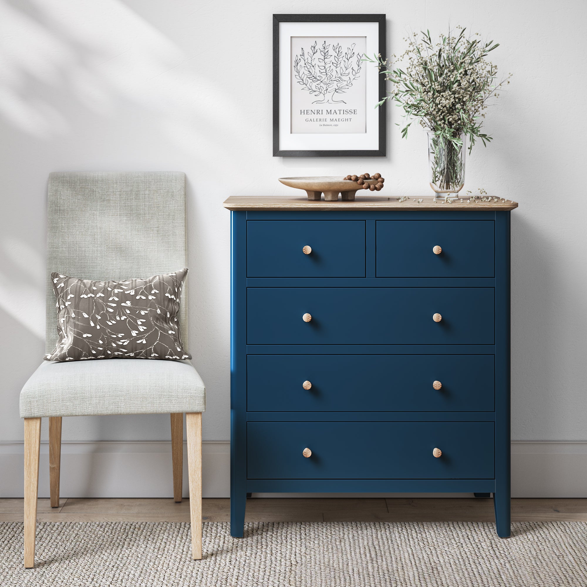 Marlow 5 Drawer Chest Navy