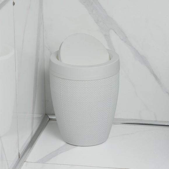 Addis Hessian Swing Lid Bathroom Bin