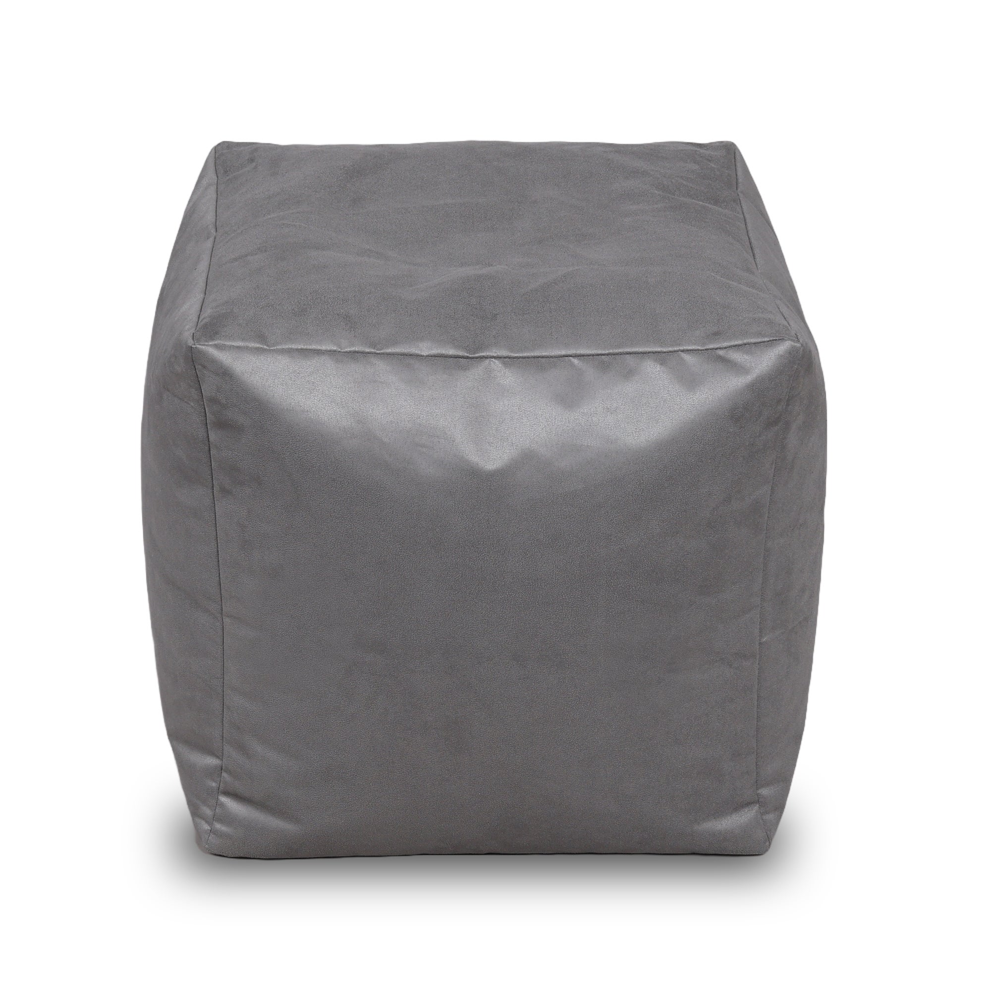 Kaikoo Brushed Faux Suede Beanbag Cube Grey