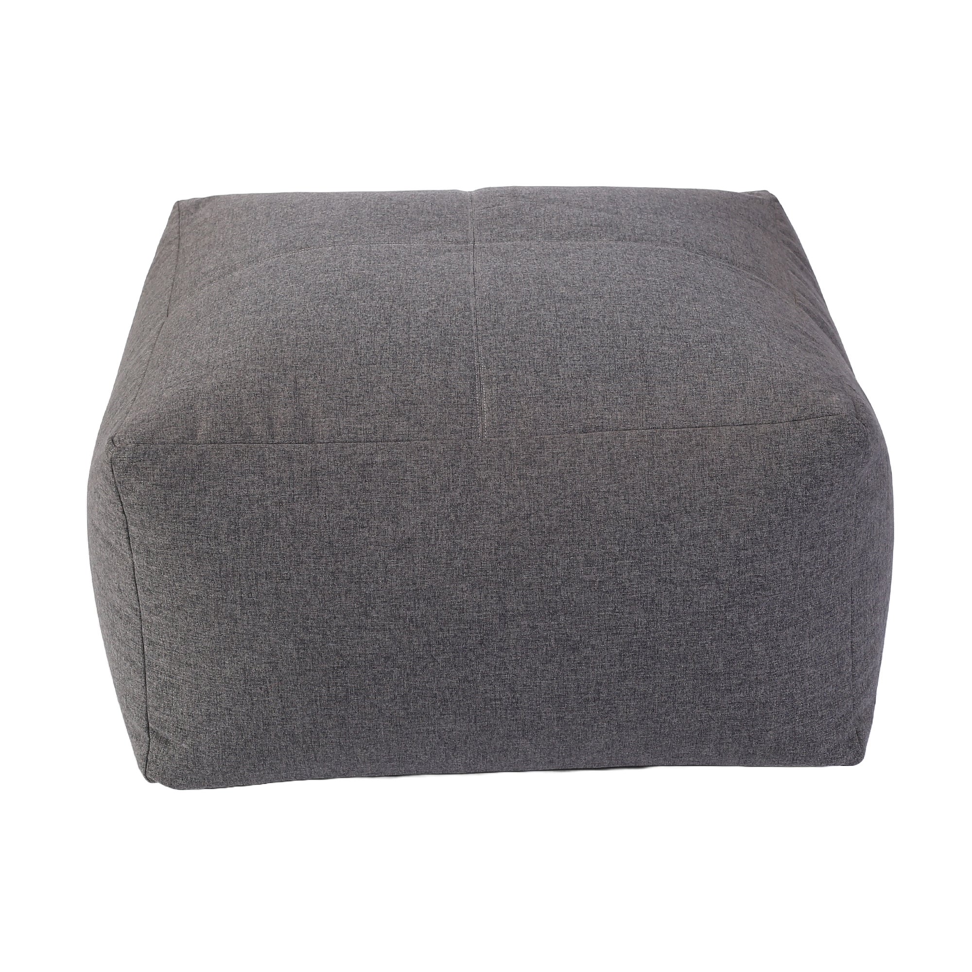 Kaikoo Luxe Brushed Fabric Square Slab Beanbag Grey