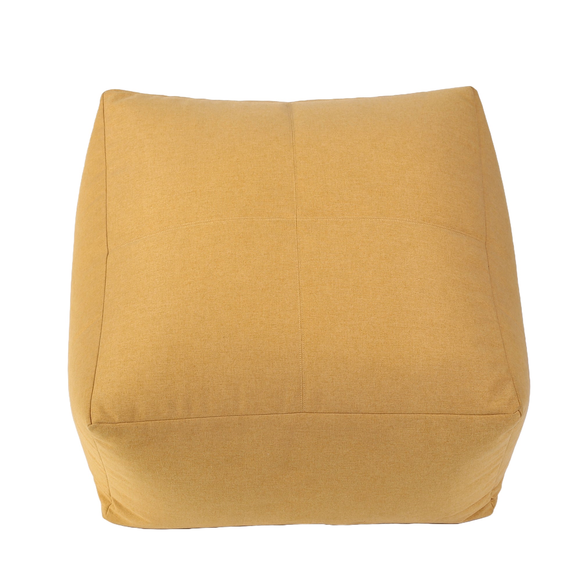 Kaikoo Luxe Brushed Fabric Square Slab Beanbag Ochre