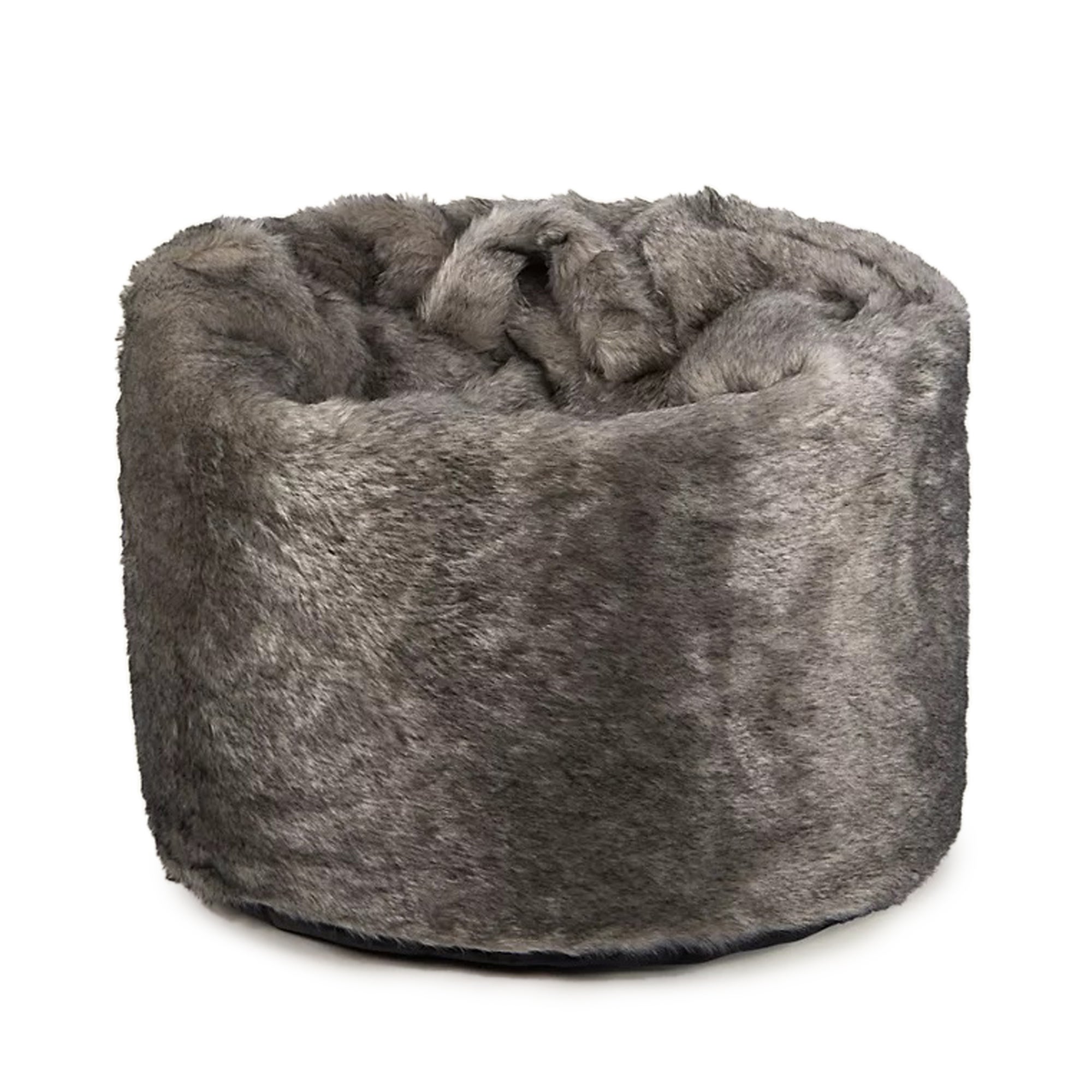 Kaikoo Tipped Faux Fur Beanbag Grey